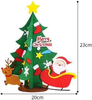 Mini vilt kerstboom knutselset (4-delig)