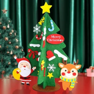 Mini vilt kerstboom knutselset (4-delig)