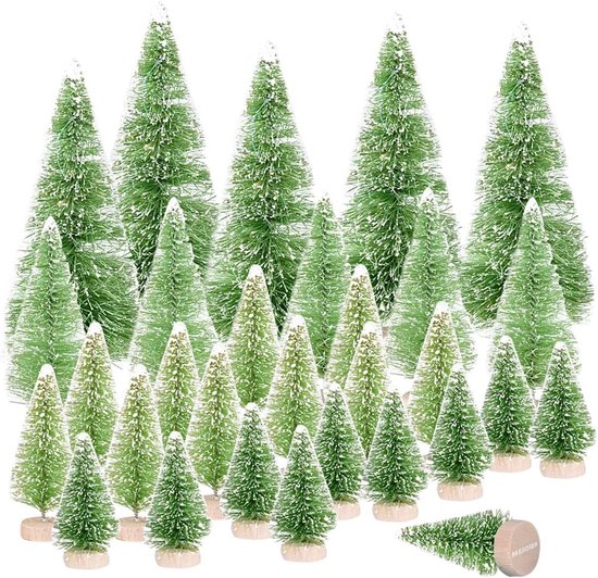 Miniatuur Kunstkerstbomen Set - 30 Stuks