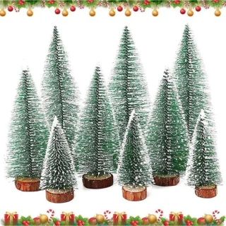 Miniatuur kunstkerstboom 3 stuks, 10/16/20 cm groen