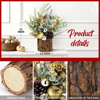 Miniatuur kunstkerstboom geel