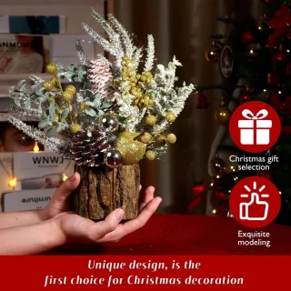 Miniatuur kunstkerstboom geel