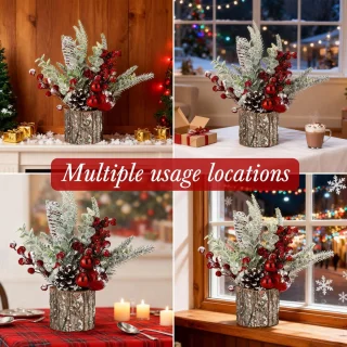 Miniatuur kunstkerstboom tafelmodel - rood