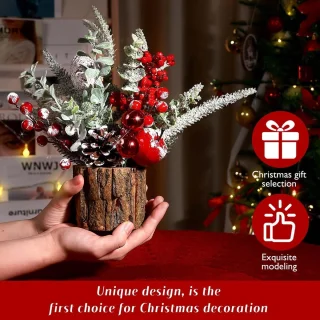 Miniatuur kunstkerstboom tafelmodel - rood