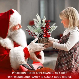 Miniatuur kunstkerstboom tafelmodel - rood