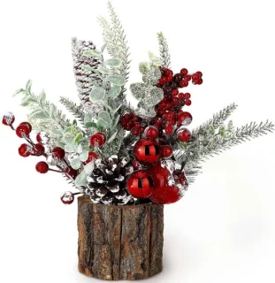 Miniatuur kunstkerstboom tafelmodel - rood