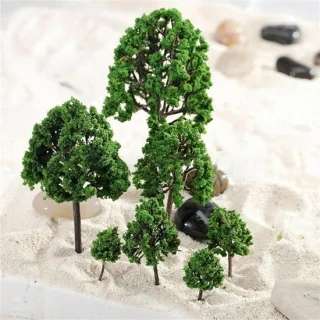 Model kunstmatige bomen 11 stuks 16 cm groen