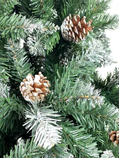 ModernStore kunstkerstboom met sneeuwdecoratie en dennenappels – 120 cm