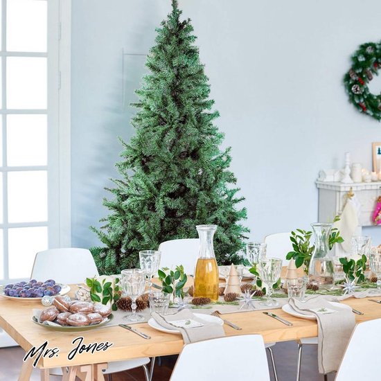 Mrs. Jones 2.1M kunstmatige kerstboom groen met metalen standaard