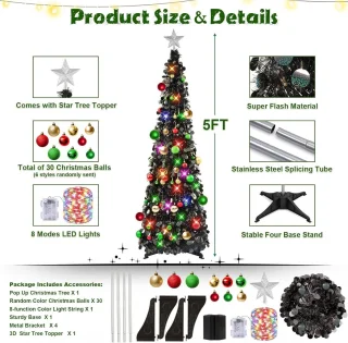 Mrs. Jones 5ft Opvouwbare Kerstboom Met Stand