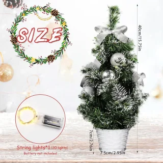 Mrs. Jones Mini Kerstboom Kunstkerstboom 40 cm Zilver