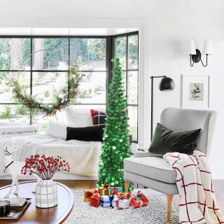 Mrs. Jones Pailletten Kunstkerstboom 150 cm groen