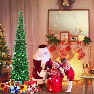 Mrs. Jones Pailletten Kunstkerstboom 150 cm groen