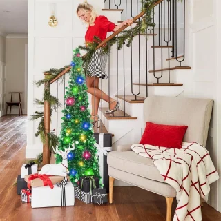 Mrs. Jones Pailletten Kunstkerstboom 150 cm groen