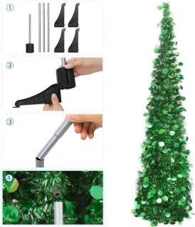 Mrs. Jones Pailletten Kunstkerstboom 150 cm groen