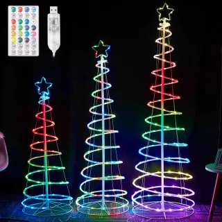 MUPOO Spiraalvormige Kerstboom Buitenverlichting