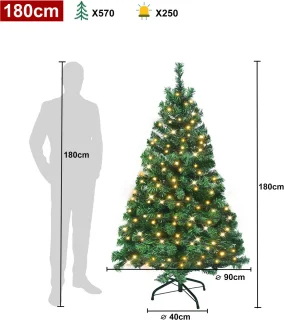 NAIZY Kunstkerstboom 180 cm PVC Dennenboom Groen