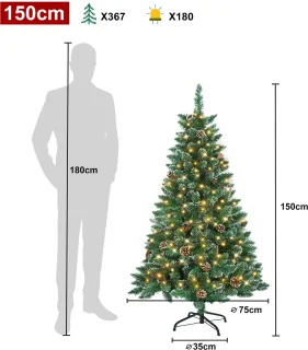 NAIZY Kunstkerstboom PVC 150 cm met standaard