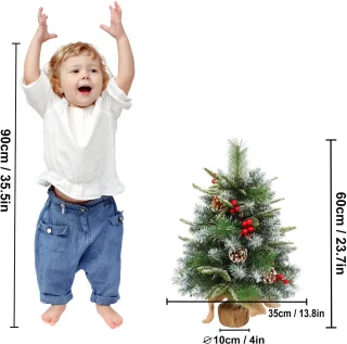 NAIZY Mini kunstkerstboom 60 cm