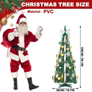 NAIZY Pop-up kunstkerstboom 150 cm zilver/goud