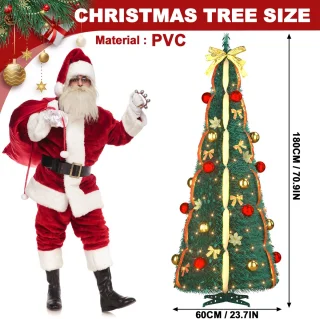 NAIZY Pop-up kunstkerstboom 180 cm roodgoud