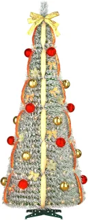 NAIZY Pop-up kunstkerstboom 180 cm roodgoud met sneeuw