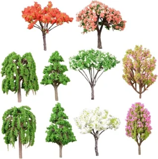 Nep bomen kunstplanten, 10 stuks, diverse kleur