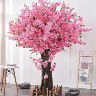 Nepkersenboom kunstbloem, 1.8x1.5m, roze