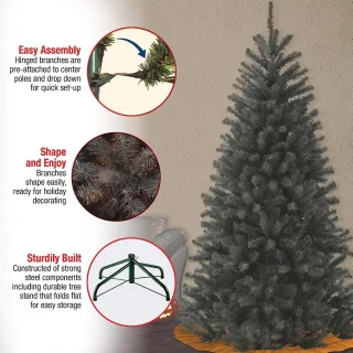 Noordvallei Spar Kunstkerstboom 225 cm Zwart