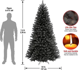 Noordvallei Spar Kunstkerstboom 225 cm Zwart