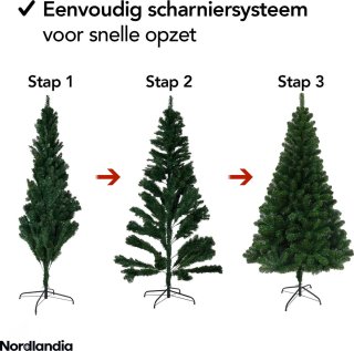Nordlandia Kunstkerstboom 180 cm Groen Metalen Standaard