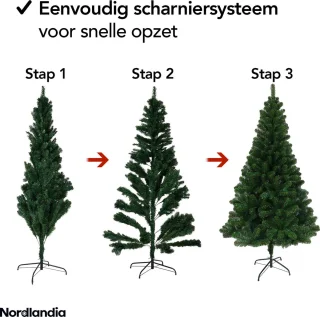 Nordlandia Kunstkerstboom 180 cm Groen Metalen Standaard