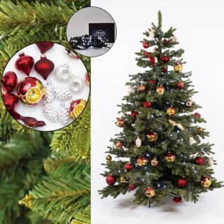Nordmann kerstboom 180 cm met decoratie van Christmas1967