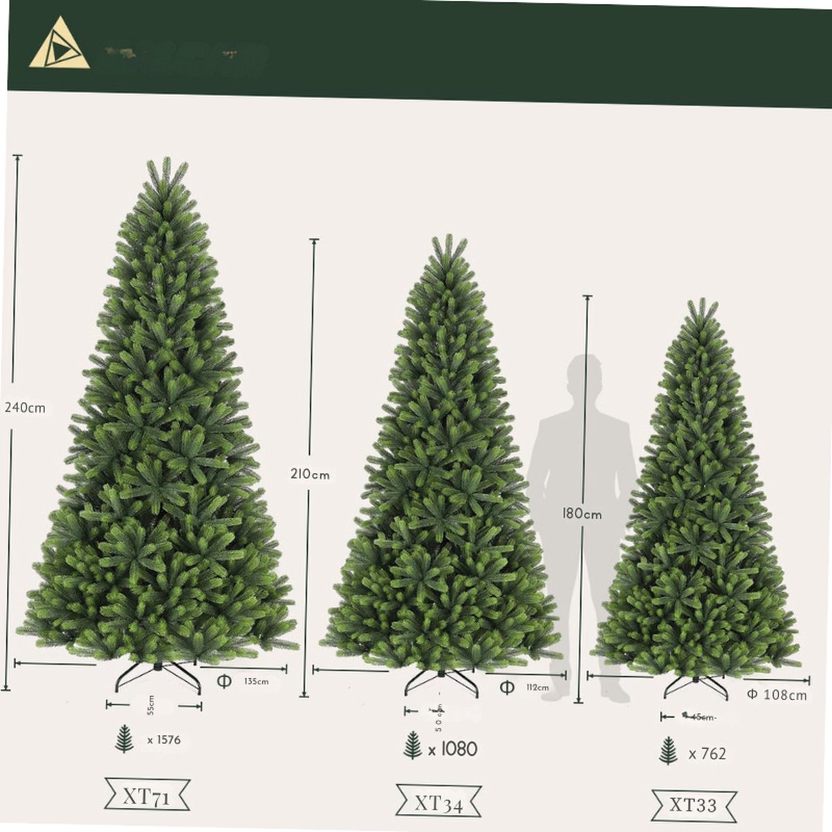 Nordmann Kunstkerstboom 180 cm PE met Standaard