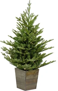 Nordmann kunstkerstboom 91 cm groen houten pot