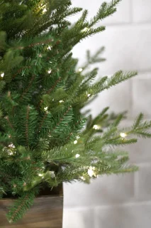 Nordmann kunstkerstboom 91 cm groen houten pot