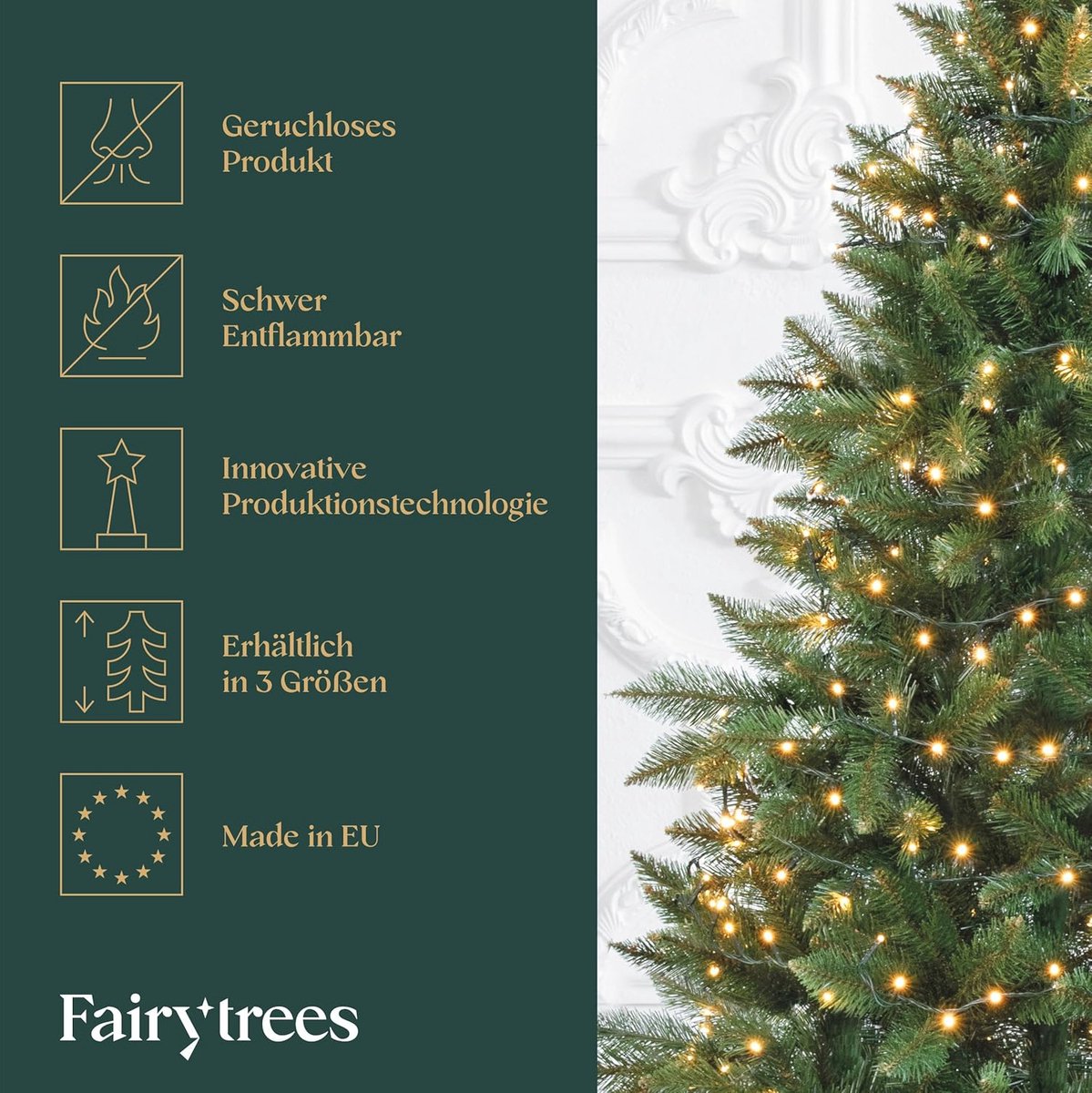 Nordmanntanne Kunstkerstboom 180 cm met Houten Standaard