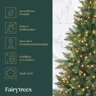 Nordmanntanne Kunstkerstboom 180 cm met Houten Standaard