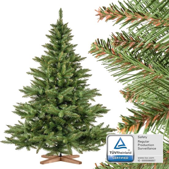 Nordmanntanne Kunstkerstboom 180 cm met Houten Standaard