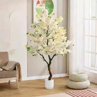 Onbekend merk Kunstkersenboom Bonsai 110 cm Wit