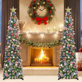 Onbekend merk Kunstkerstboom Potloodboom 150 cm - Groen - Set van 1