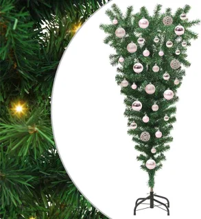 Op zijn kop staande kunstkerstboom