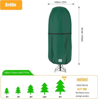 Opberghoes kerstboom rechtop