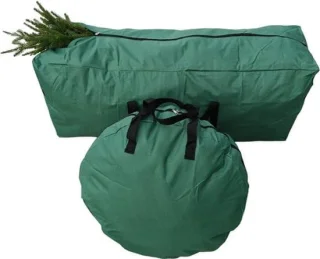 Opbergtas kerstboom - opbergbox kerstdecoratie - 2 delig - groen