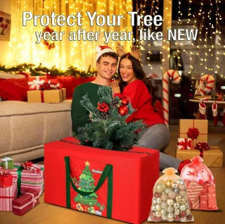 Opbergtas kunstkerstboom en kerstdecoratie