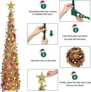 Opvouwbare Glitter Kerstboom 180 cm