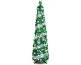 Opvouwbare kerstboom 150 cm groen en zilver