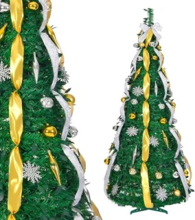 Opvouwbare kerstboom met ledverlichting, 150 cm, groen