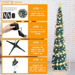 Opvouwbare kunstkerstboom 150 cm