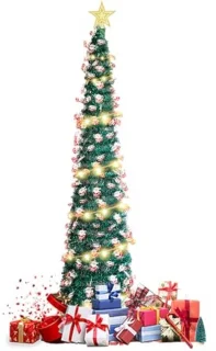 Opvouwbare kunstkerstboom 150 cm met LED-lampjes